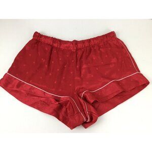 Victoria Secret Sleep Shorts Red Satin Size S